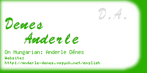 denes anderle business card