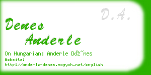 denes anderle business card